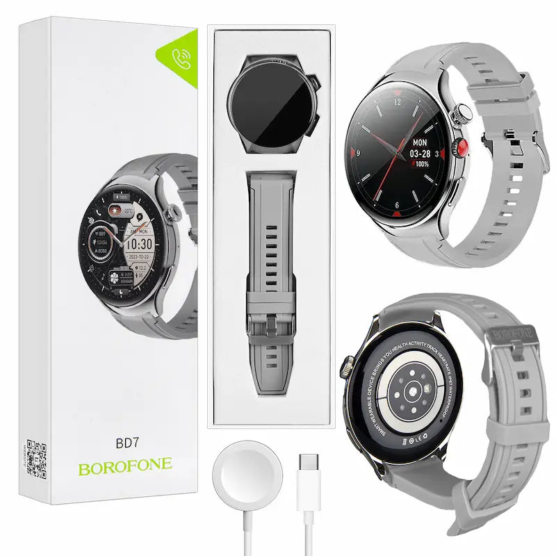 Borofone BD7 Okosóra | Bluetooth Hívás, HD Kijelző, Pulzusmérő