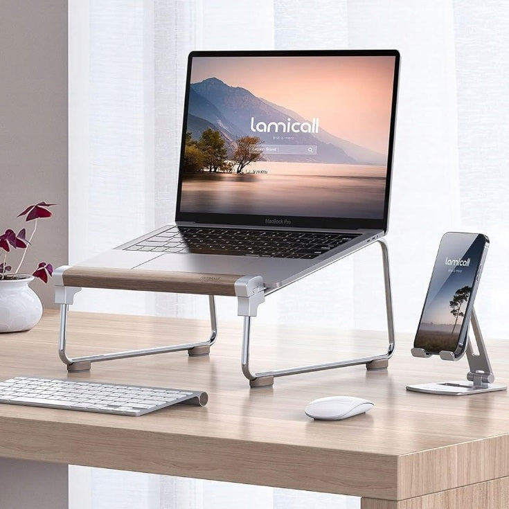 Lamicall Ergonomikus Laptop Állvány - Prémium Fa és Fém Design