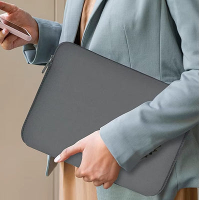 15,6" Laptop tok - Dupla cipzáras, szürke, 380x300mm