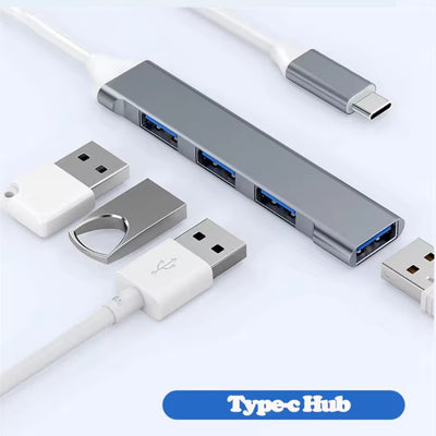 Standard USB – 4 Portos Alumínium Hub | 1x USB 3.0 + 3x USB 2.0